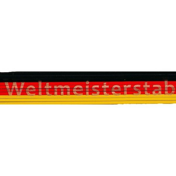 Zollstock schwarz/rot/gelb: Weltmeisterstab