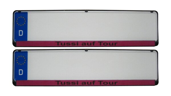 2 Stück Kennzeichenhalter Farbe: pink Tussi auf Tour